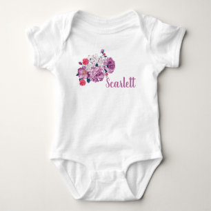 Body Scarlett Nom Floral Personnalisé Vintage Flower To