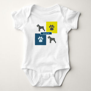 Body Schnauzer Chien et Empreinte de patte Grille Jaune