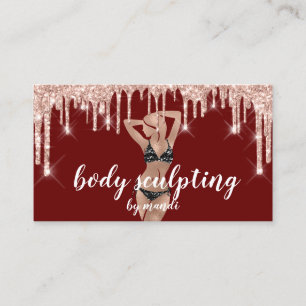Body Sclupting Massage Logo Bikini Drips QR Code Business Card