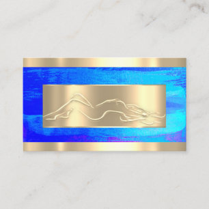 Body Sclupting SPA Code Logo Royal Blue Strokes Business Card