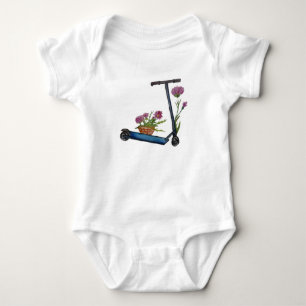 Body Scooter Kick, Fleurs Aquarelle Art Bodysuit bébé