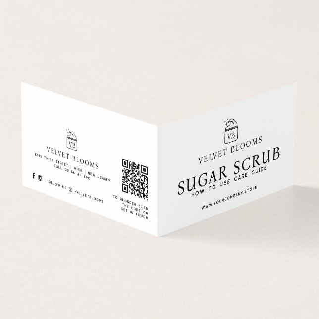 Body scrub packaging insert care marketing (Outside)
