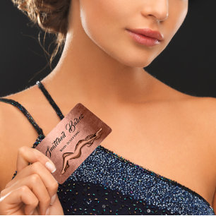 Body Sculpting Beauty Logo Massage  QE CODE Rose Business Card