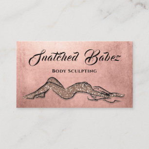Body Sculpting Beauty Logo Massage QR CODE Glitter Business Card
