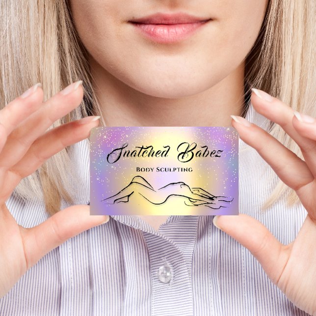 Body Sculpting Beauty Logo Massage Spa Holograph Business Card (Body Sculpting Beauty Logo Massage Spa Holograph Business Card)