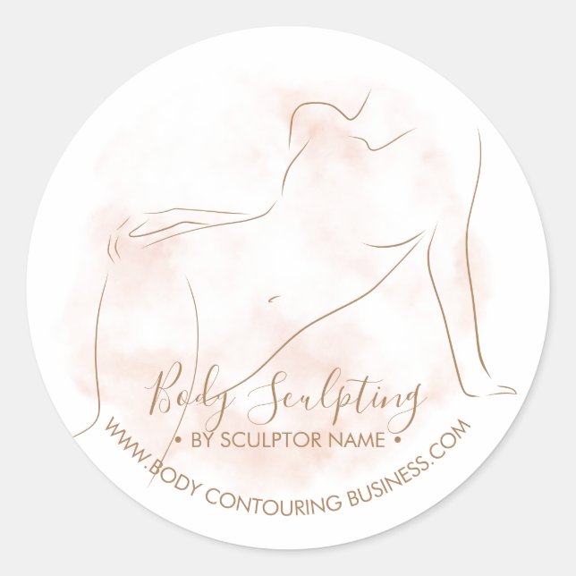 Body sculpting contouring care classic round sticker (Front)