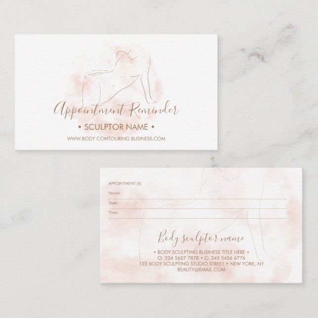 Body sculpting contouring spa appointment cards (Front/Back)