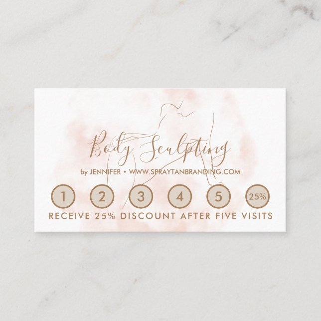 Body sculpting contouring spa loyalty business card (Front)