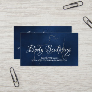 Body sculpting contouring spa woman navy business card