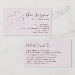 Body sculpting lilac Post Pre Treatment Care Business Card