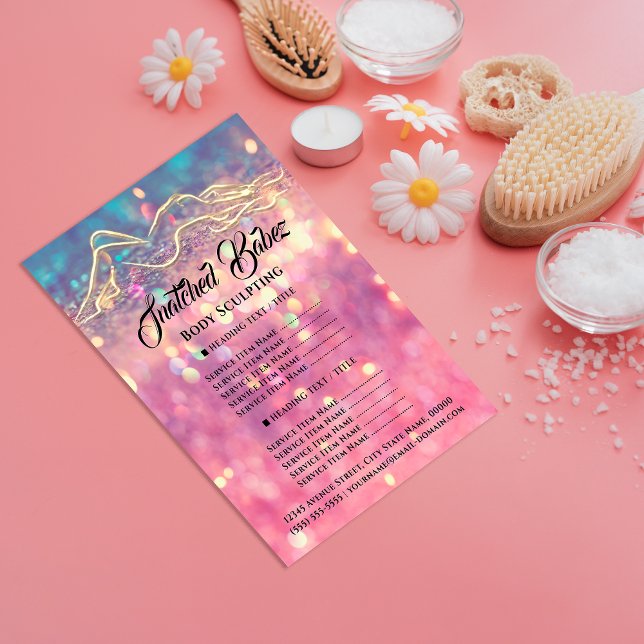 Body Sculpting Logo Rose Pink Price List  Flyer (Body Sculpting Logo Rose Pink Price List Flyer)