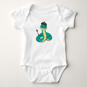 Body Serpent comme peintre avec pinceau