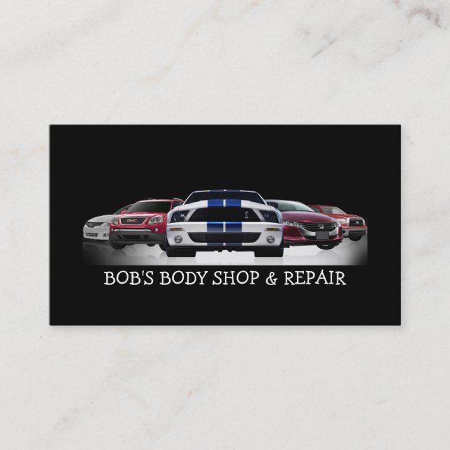 Body Shop et carte de visite de réparation (Devant)