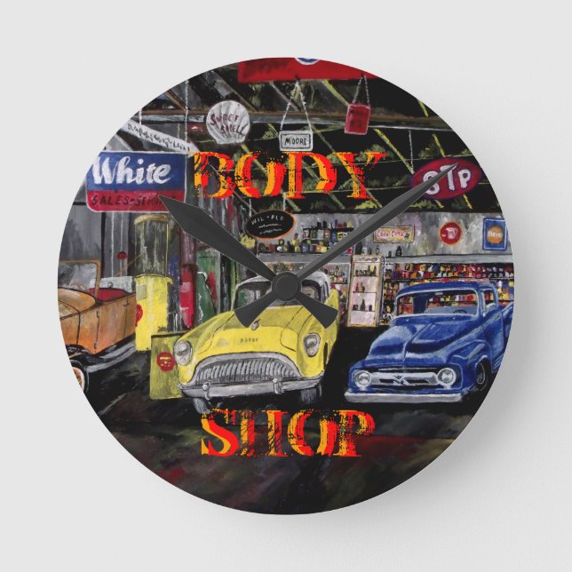 Body Shop Old Car Wall Clock (Front)