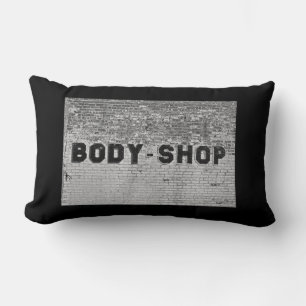 Body Shop on Black Lumbar Pillow