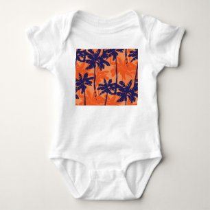 Body Silhouette de palmier bleu, arrière - plan orange