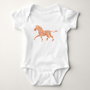 Body Silhouette Zèbre orange et blanc