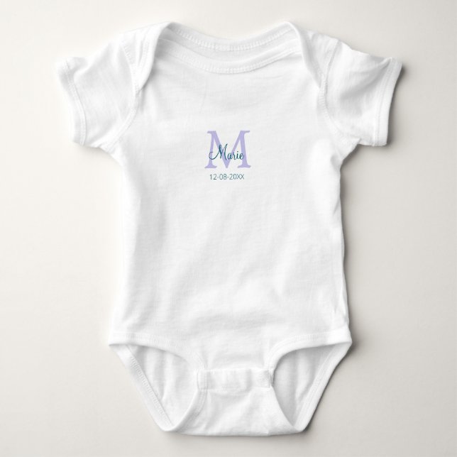 Body simple minimal ajouter nom monogramme violet vert  (Devant)