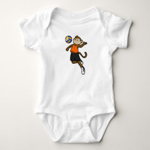 Body Singe comme joueur de volleyball avec volleyball