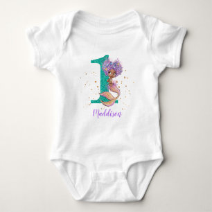 Body Sirène afro-américaine 1er anniversaire Baby Bod