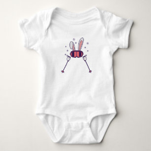 Body Ski Rabbit avec bâtons de ski et lunettes de ski