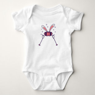 Body Ski Rabbit avec bâtons de ski et lunettes de ski