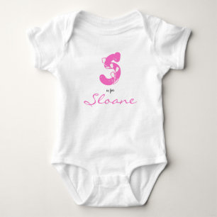 Body Sloane nom Révéler Floral Lettre S Fleur rose