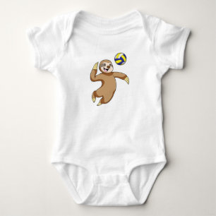 Body Sloth comme joueur de volleyball avec volleyball