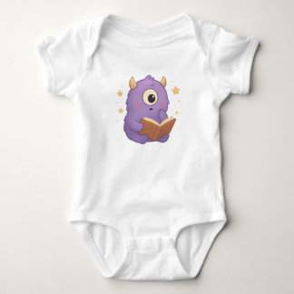 Body Smart Reading Monster Baby Bodysuit — Purple