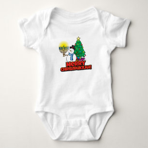 Body Snowman blanc avec Menorah pour Chrismukkah