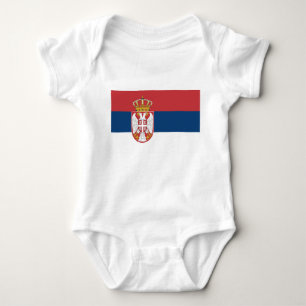 Body Soin de bébé patriotique avec drapeau Serbie