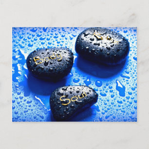 body soul relax zen meditation spa yoga reiki heal postcard