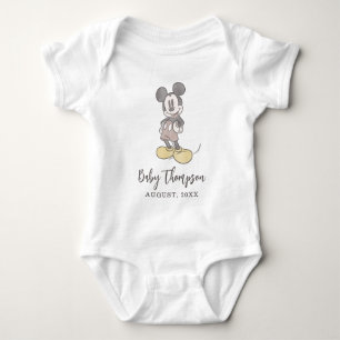Body Souris classique Mickey Faire-part bébé avec dat