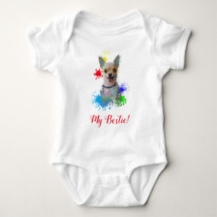 Body Splash Art mignon Chihuahua Chien Baby Bodysuit