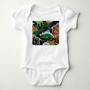 Body Squelette de dinosaure, motif sans couture grunge.