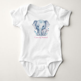 Body Super adorable maman et bébé éléphants