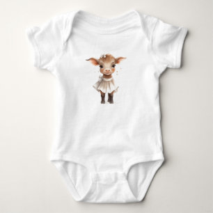 Body Super doux adorable bébé vache veau en robe