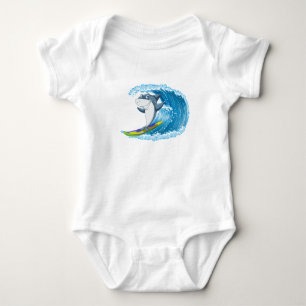 Body Surfing Shark Baby Bodysuit