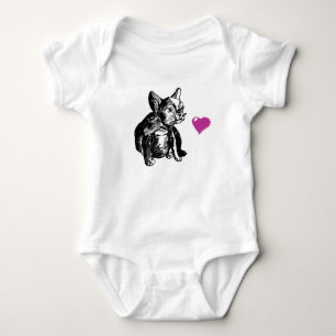 Body Sweet Bulldog Chien Coeur Baby Jersey Bodysuit
