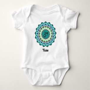 Body Symbole spirituel Mandala Yoga Om Yoga Bleu Custom