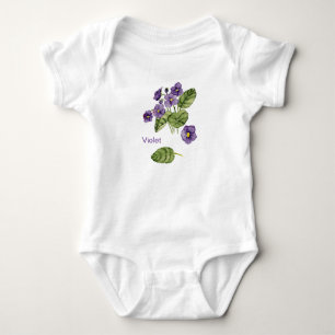 Body T-shirt à fleurs violettes couleur d'eau violette