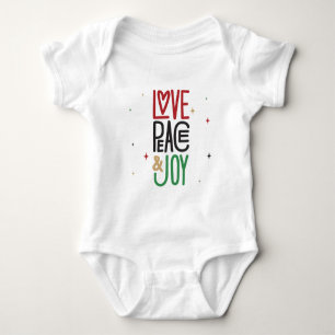 Body T-shirt bébé amour, paix et joie