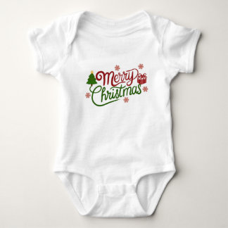 Body T-shirt bébé avec typographie Joyeux Noël 