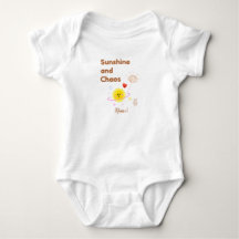 T-shirt bébé drôle "Soleil et Chaos" - Kawaii mign