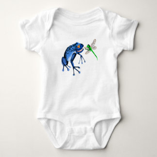 Body T-shirt bleu de grenouille et de libellule