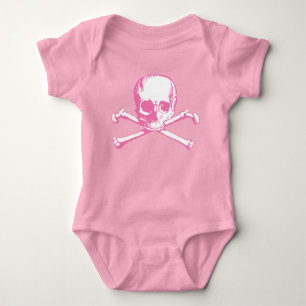 Body T-shirt Crâne rose Et Traverses