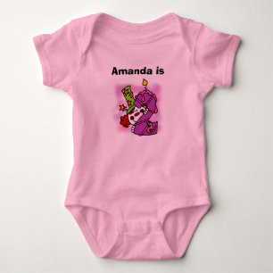 Body T-shirt customisé Fille Clown 2e anniversaire