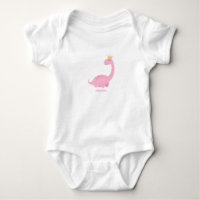 T-shirt Dinosaur Girl Rose Illustrated Baby