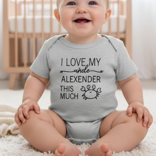 Body T-shirt drôle personnalisé J'aime mon oncle ( NOM