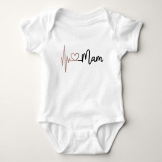 Body T-shirt élégant Maman Battement de cœur ECG Pouls